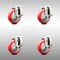 Service Caster 4 Inch 316SS Red Polyurethane Wheel Swivel Bolt Hole Caster Set with Brake SCC SCC-SS316BH20S414-PPUB-RED-TLB-4 - alternate 1